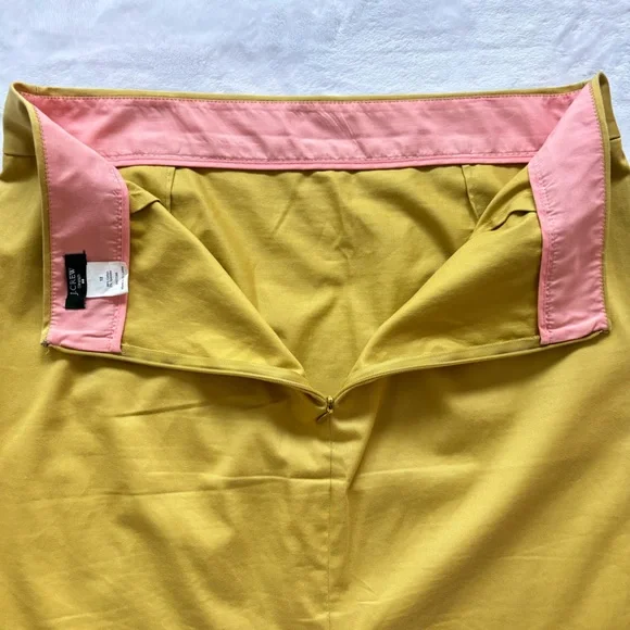 J. CREW Factory Mustard Yellow Knee Length No 2 Pencil Skirt--EUC--12 - Picture 4 of 12